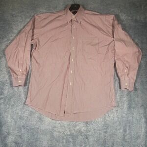 Jos. A. Bank Executive Collection Red White Striped Cotton Dress Shirt 15.5 33